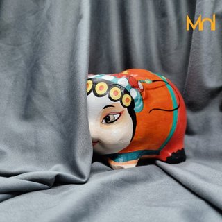 Heo đất handmade - đào