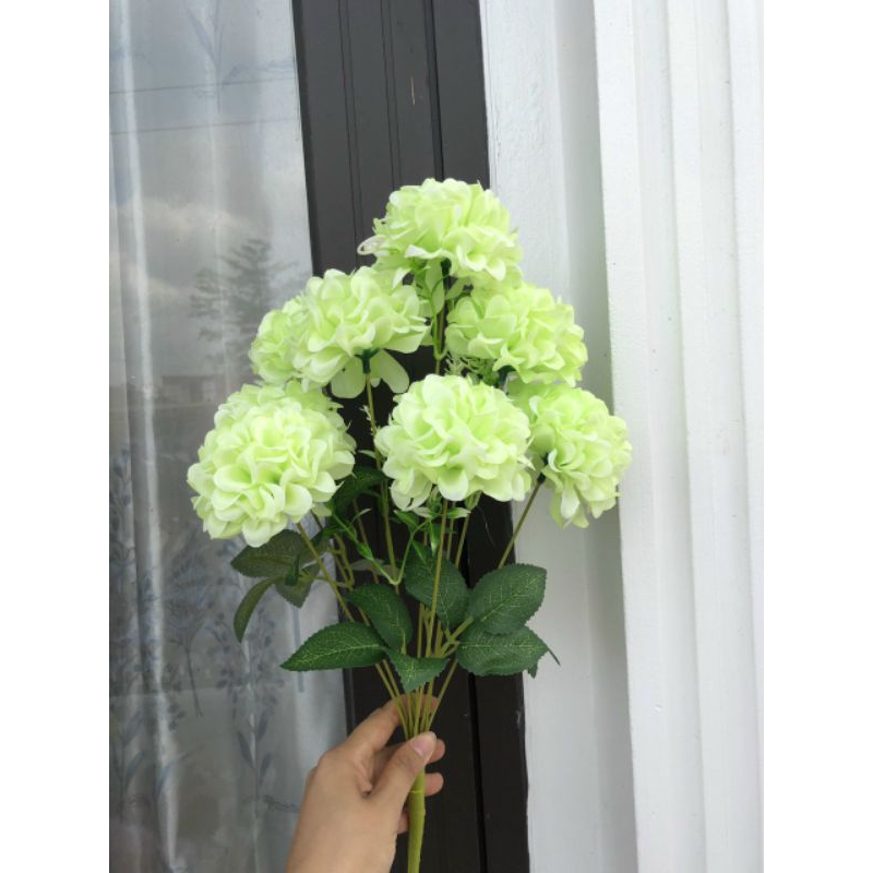 Cụm Hoa Tú Cầu 9 bông to size 8cm_ hoa lụa trang trí