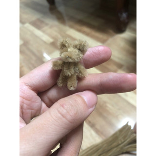 Gấu bông mini nhỏ xíu bằng kẽm nhung handmade