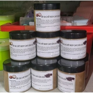 Tẩy da chết body cà phê sữa dừa làm sạch da body mùi thơm dể chịu an toàn cho da 250gr