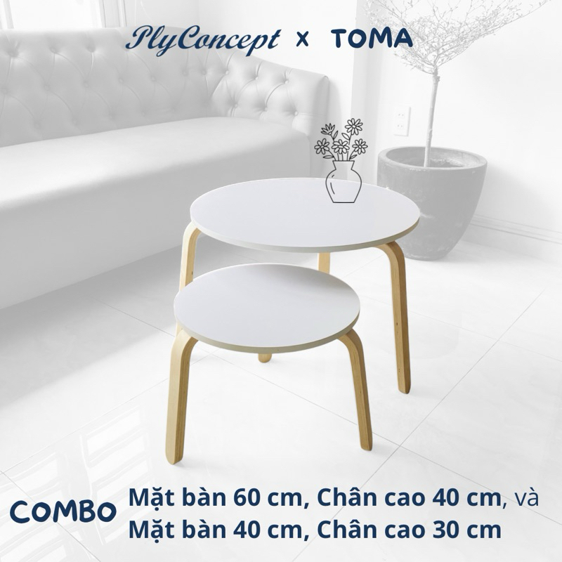 Bàn Sofa, Bàn trà đẹp, Bàn Ngồi Bệt phong cách Scandinavia - Plyconcept ToMa Table - Mặt bàn MDF dày 15 mm