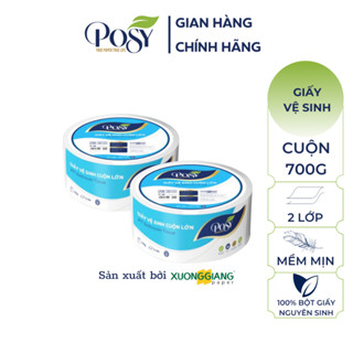 Combo 10 cuộn giấy vệ sinh cuộn lớn Posy 700g, 2 lớp, mềm mịn tiện dụng