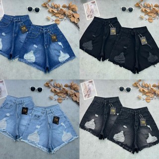 [38-75kg] Quần Sọt Jean Nữ Mẫu Rách Bụi Tua Lai Hàng Jean Cotton Ảnh Thật Trải Sàn