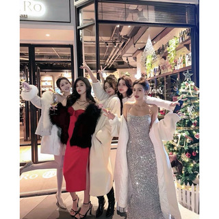 Zara Đầm Hai Dây Đính Kim Sa Lấp Lánh