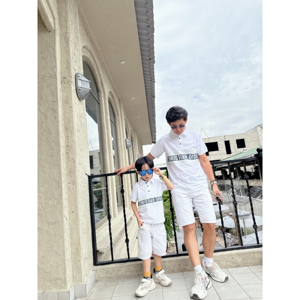 Set Đồ Đôi Gia Đình Cổ Trụ In Chữ CHRIS DD18-1