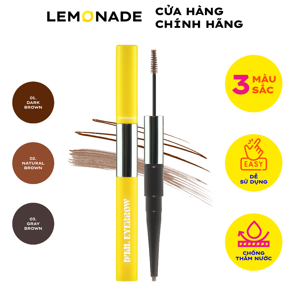 Chì kẻ mày 2 đầu LEMONADE Wigi Dual Eyebrow 2.75g