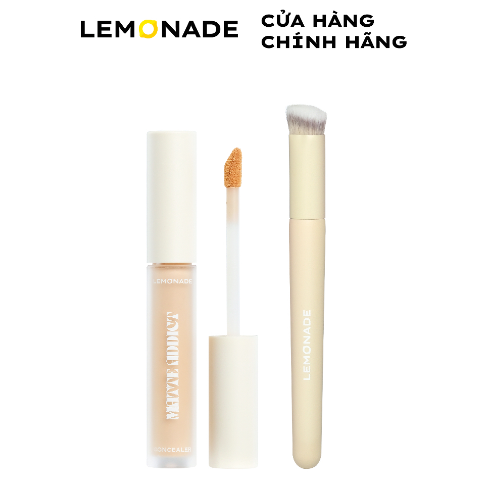 Combo Lemonade Kem che khuyết điểm MatteAddictConcealer3g và Cọ che khuyết điểm