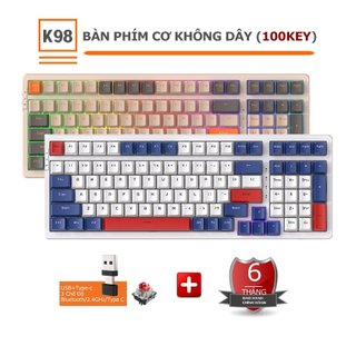 Bàn Phím Cơ Ziyou K98 SMART TECH - Bàn Phím Có Dây/ Không Dây Cao Cấp Hotswap - 3 Chế Độ Kết Nối - LED RGB Cao Cấp