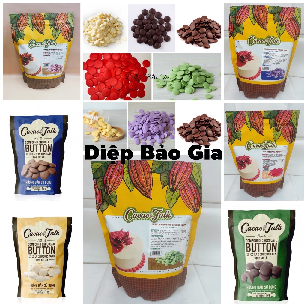 Socola compound Cacao Talk hạt nút nhiều hương vị 1kg