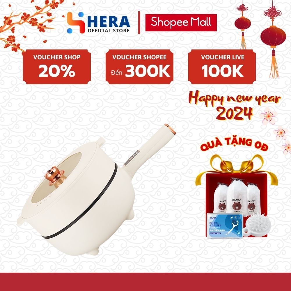 Chảo Điện Mini Đa Năng GODWELL Dung Tích 3L Chống Dính ,Nồi Lẩu Điện Có Tay Cầm Dài Điều Chỉnh Nhiệt Độ Nấu