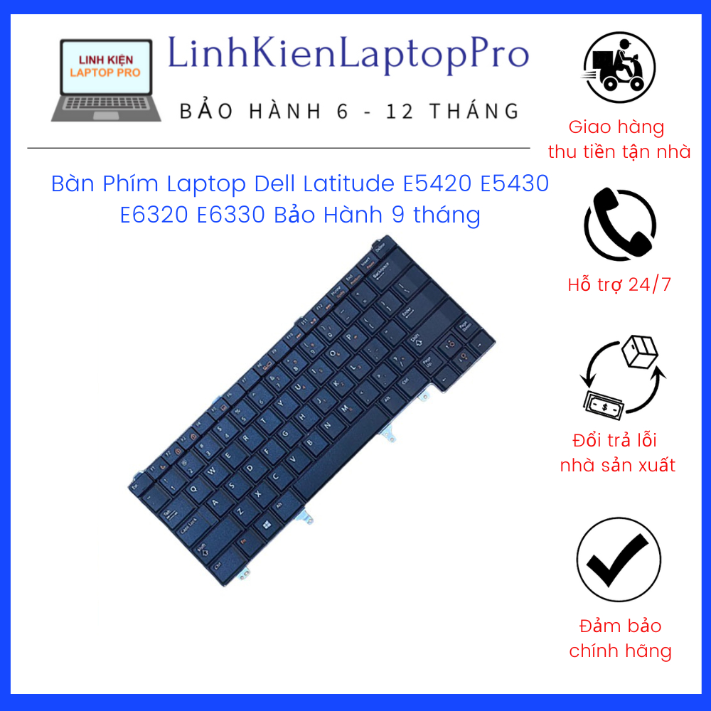 Bàn Phím Laptop Dell Latitude E5420 E5430 E6320 E6330 E6420 E6430 E5430 E6440 New 100%