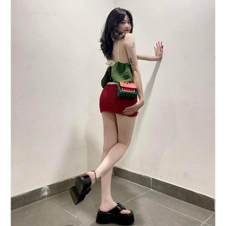 SET LEN MÓC DƯA HẤU SIÊU ĐẸP HANDMADE, BIKINI LEN HIMI073