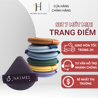Hộp 7 mút tán chuyên dụng makeup kem nền, cushion, phấn phủ mix nhiều màu cao cấp