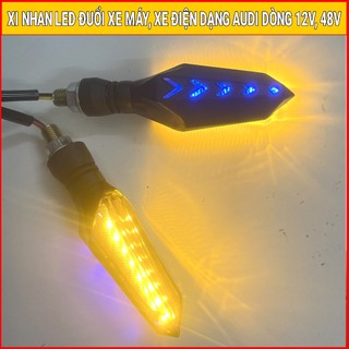 Xi nhan xe máy, xe điện led đuổi, dạng audi dòng 12v, 48v chất lượng cao, bền đẹp, chống nước
