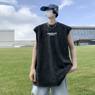 Áo thun ba lỗ loang wash Chữ Bii Nhỏ unisex - Áo sát nách Ullzang tay lỡ nam nữ  Cotton Bii Shop.CLO
