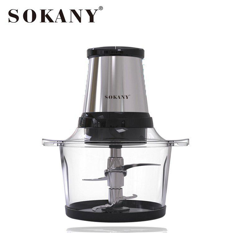 Máy xay thực phẩm, xay sinh tố, xay thịt, xay đá mịn đa năng cầm tay mini 800W SOKANY THỦY TINH 7004A