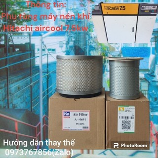 Lọc máy nén khí trục vít Hitachi aircool 7.5kw