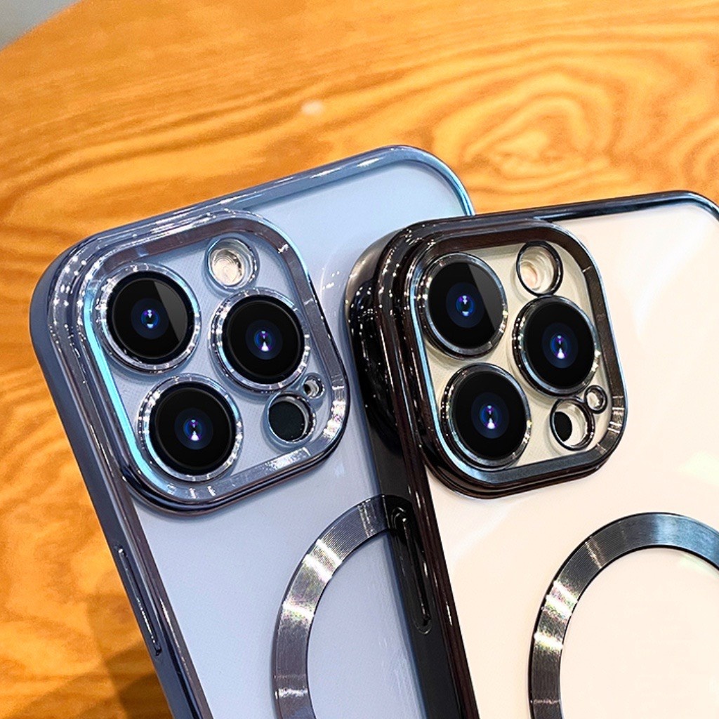 [11 12 13 ] Ốp Điện Thoại từ tính Silicon Trong Suốt KOLEAD P41 Có viền và Vòng Kim Loại Sang Trọng 14 15 Pro Max plus | BigBuy360 - bigbuy360.vn