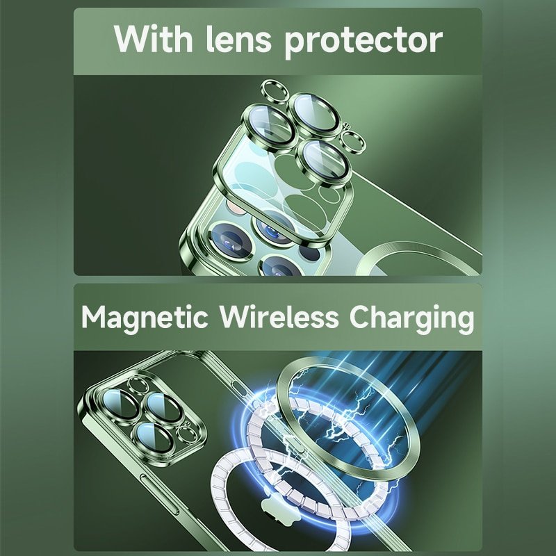 [11 12 13 ] Ốp Điện Thoại từ tính Silicon Trong Suốt KOLEAD P41 Có viền và Vòng Kim Loại Sang Trọng 14 15 Pro Max plus | BigBuy360 - bigbuy360.vn