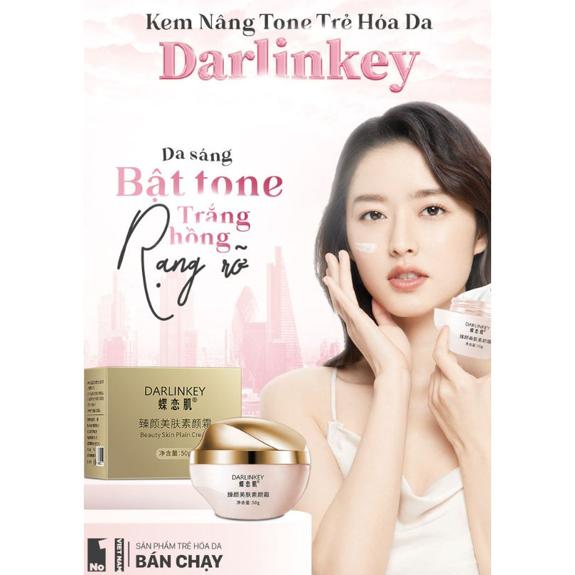 Kem lười nâng tone trẻ hóa da Darlinkey - Kem lười đa năng Hàn Quốc 50g dưỡng ẩm, trắng da, mờ thâm nám,thay thế kem nền