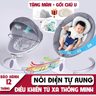 Hàng chính hãng - nôi rung điện tự động cho bé, ghế điện cho trẻ em – nôi điện tự dung cao cấp
