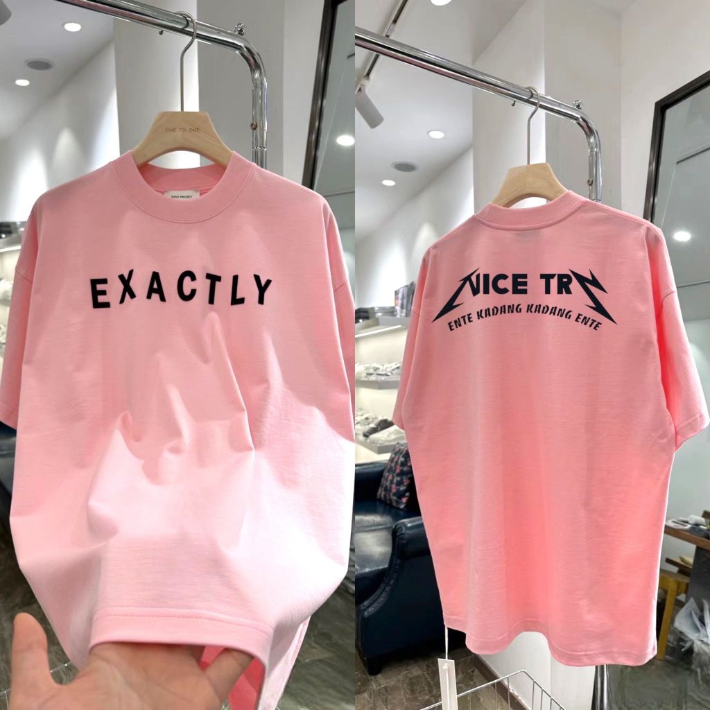 Áo thun ngắn tay form vừa unisex nam nữ local brand Aseity. Exactly hồng