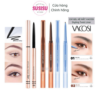 Chì vặn kẻ mắt VACOSI NATURAL STUDIO STYLING TWIST LINER dạng gel màu đen VM26 VM02/CHÌ GEL KẺ MẮT VACOSI Styling Twist