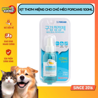 Nước xịt thơm miệng cho chó mèo - Nước xịt trị hôi miệng cho thú cưng Forcans 100ml