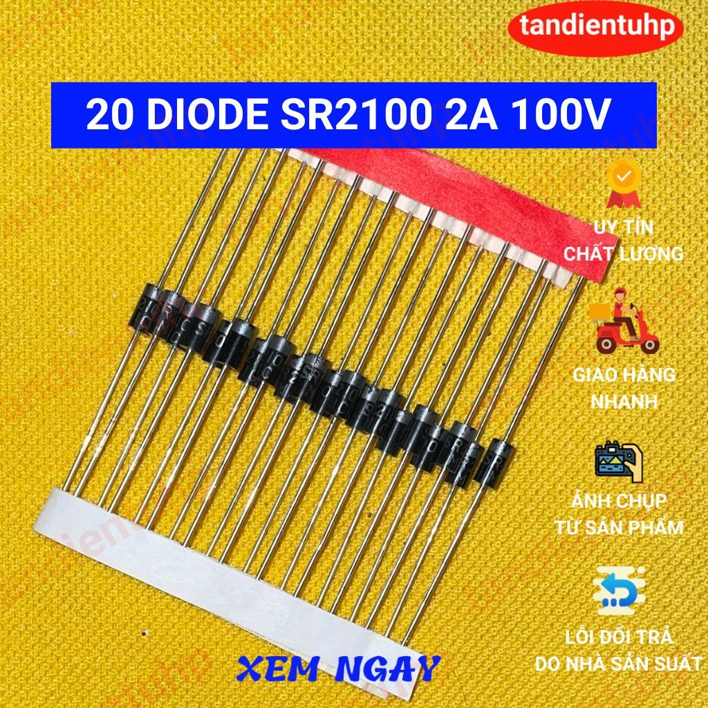 20 Diode SR2100 DIP DO-15 2A 100V