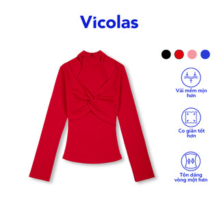 Áo tay dài xoắn ngực khoét vai Vicolas - VICO31