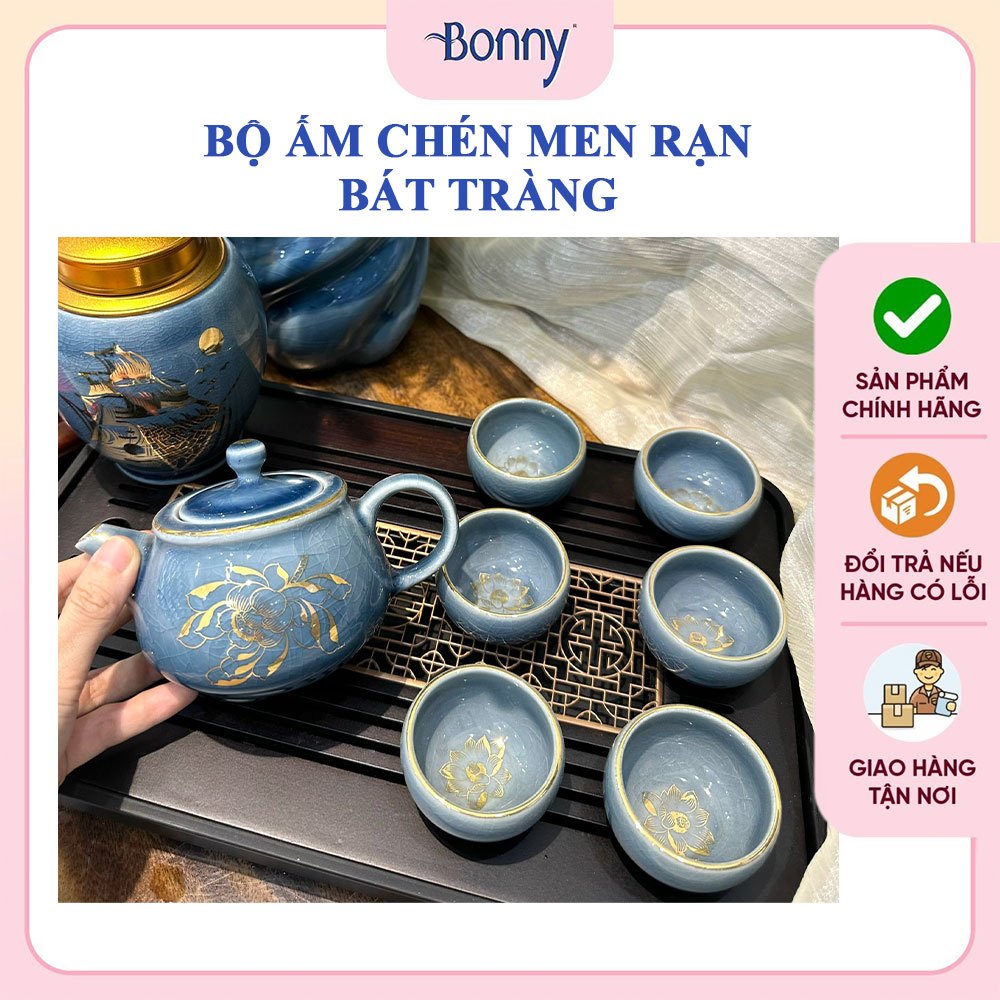 [XẢ KHO] Thanh lý Bộ ấm chén uống trà, chén uống trà, bộ ấm chén pha trà trà gốm sứ men rạn hàng Bát