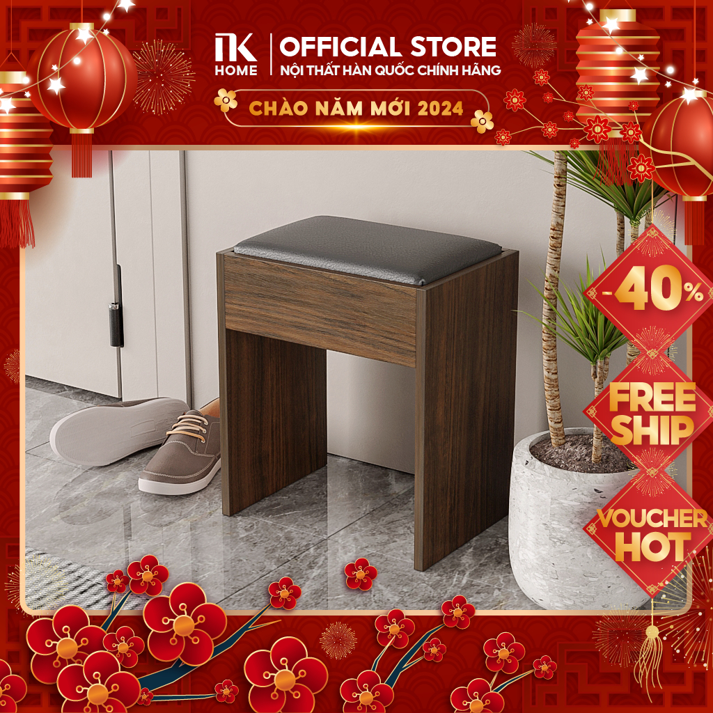 Ghế Bàn Trang Điểm Phong Cách Hàn Quốc Chất Liệu Làm Bằng Gỗ MDF Melamine Cao Cấp G1-NKCB01D