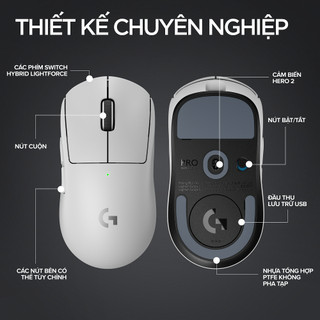 Chuột gaming Logitech G PRO X SUPERLIGHT 2 Lightspeed - Nhẹ 60g, Switch LightForce, DPI 32K