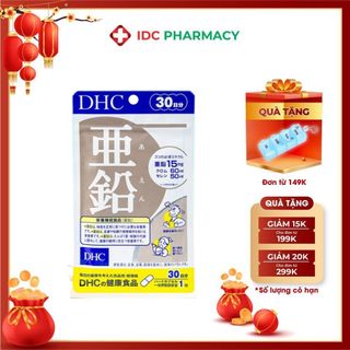 Viên uống DHC Zinc bổ sung kẽm gói 30 ngày (30 viên) và 15 ngày (15 viên)