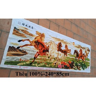 (XẨ KHO) Tranh thêu thành phẩm ngựa mã đáo thành công 222574 MN0104 MN0017 3329 LV3442 Z430 đã thêu