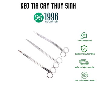 Kéo inox cắt tỉa cây thủy sinh dài 25cm với 3 loại cong, thẳng, lượn sóng, chống rỉ, bền đẹp
