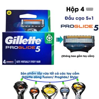 Hộp 4 lưỡi dao cạo râu Gillette Proglide5 (đầu cạo 5+1)