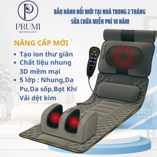 Nệm massage toàn thân PRUMI có ION ÂM - đệm mát xa toàn thân có  massage chân - cổ vai gáy hồng ngoại và ion