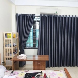 Rèm cửa phòng khách, Rèm cửa sổ chống nắng vải gấm 3 lớp trang trí decor phòng