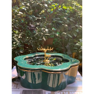 Bộ Khay Sứ Đựng Bánh Mứt Kẹo Cao Cấp - Mã HD2814-2DG Thích Hợp Dùng Trong Ngày Lễ Tết, Buổi Tiệc.