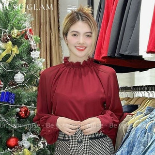 Áo sơ mi nữ công sở tay dài MUSE GLAM cao cấp dáng suông trơn MGA80