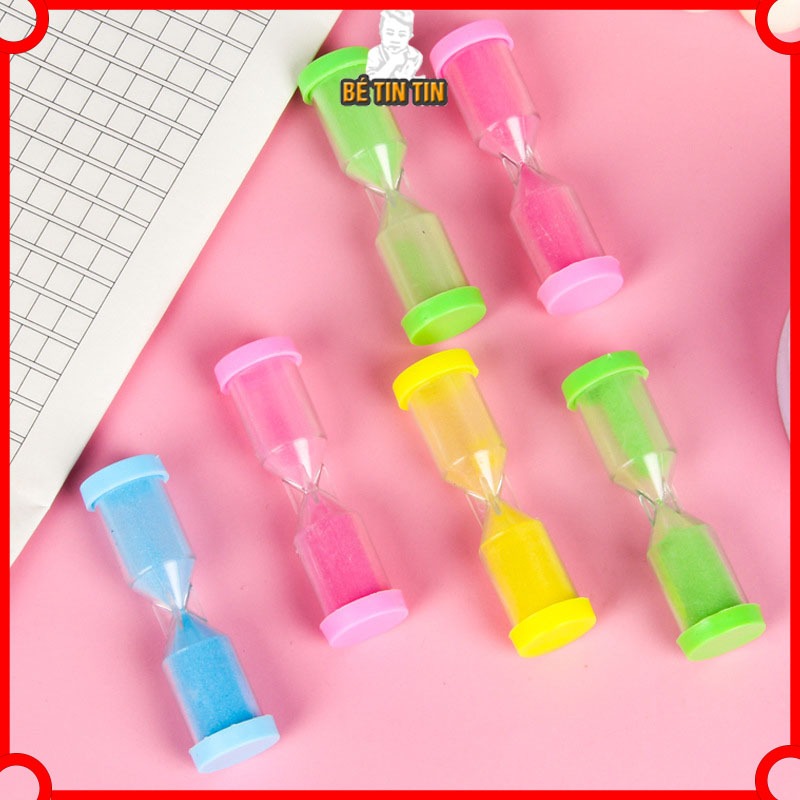 Combo [ LOẠI NHỎ 15s ] Đồng hồ cát bằng nhựa cho bé đồng hồ bấm giờ