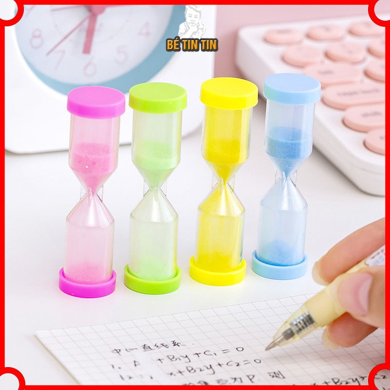 Combo [ LOẠI NHỎ 15s ] Đồng hồ cát bằng nhựa cho bé đồng hồ bấm giờ