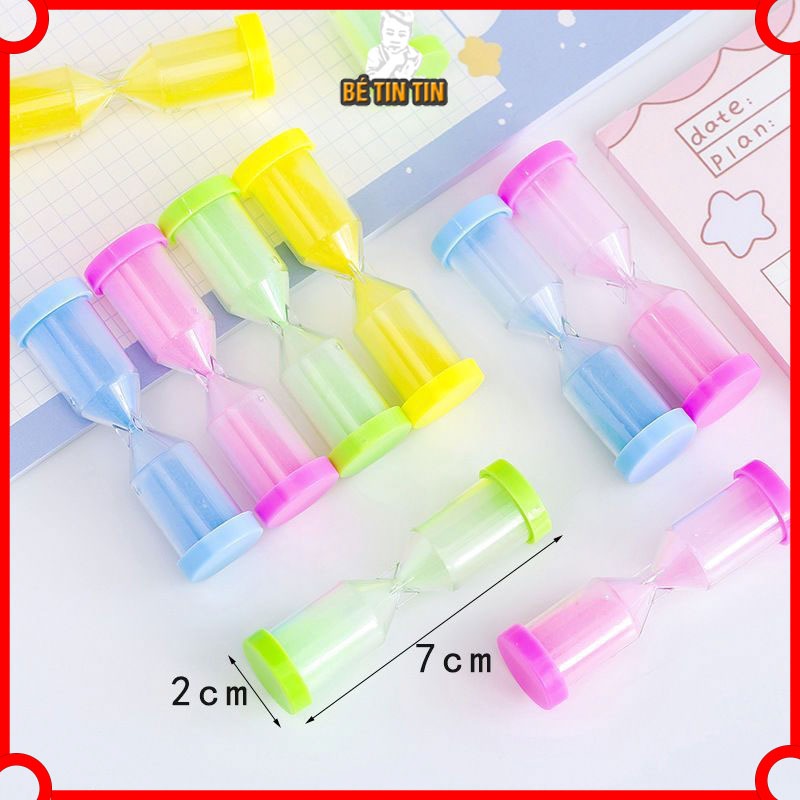 Combo [ LOẠI NHỎ 15s ] Đồng hồ cát bằng nhựa cho bé đồng hồ bấm giờ