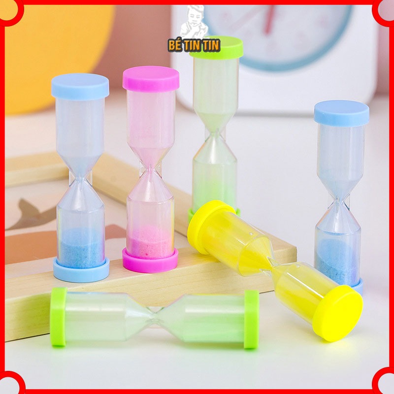 Combo [ LOẠI NHỎ 15s ] Đồng hồ cát bằng nhựa cho bé đồng hồ bấm giờ