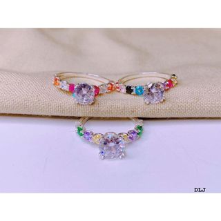 Nhẫn bạc đá sắc màu