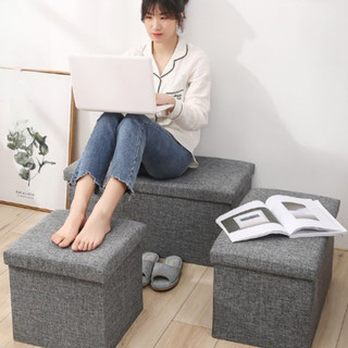 Tủ Vải Đựng Đồ Gấp Gọn Kiêm Đôn Ghế Sofa 2IN1, Hộp Vải Lưu Trữ Đồ Đa Năng