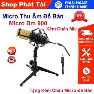 Micro Thu Âm Live Stream Bm 900 - Tặng Kèm Giá Đỡ Mic 3 Chân Điều Chiều Chỉnh Chiều Cao Bảo Hành 6 Tháng