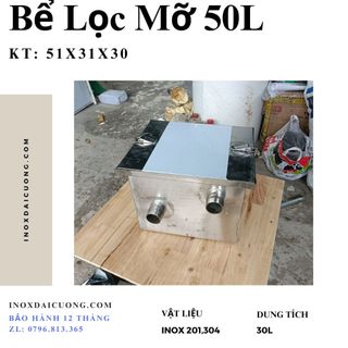 Bể lọc mỡ 50l/ bể tách mỡ nhà hàng quán ăn inox đại cường