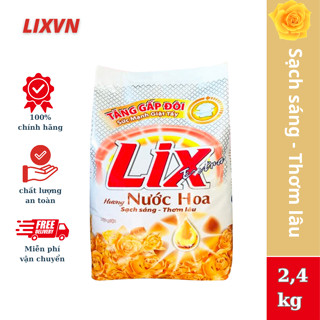 Bột giặt Lix Extra hương nước hoa 2,4Kg EH030 tăng gấp đôi sức mạnh giúp quần áo sạch thơm lâu - LIXVN